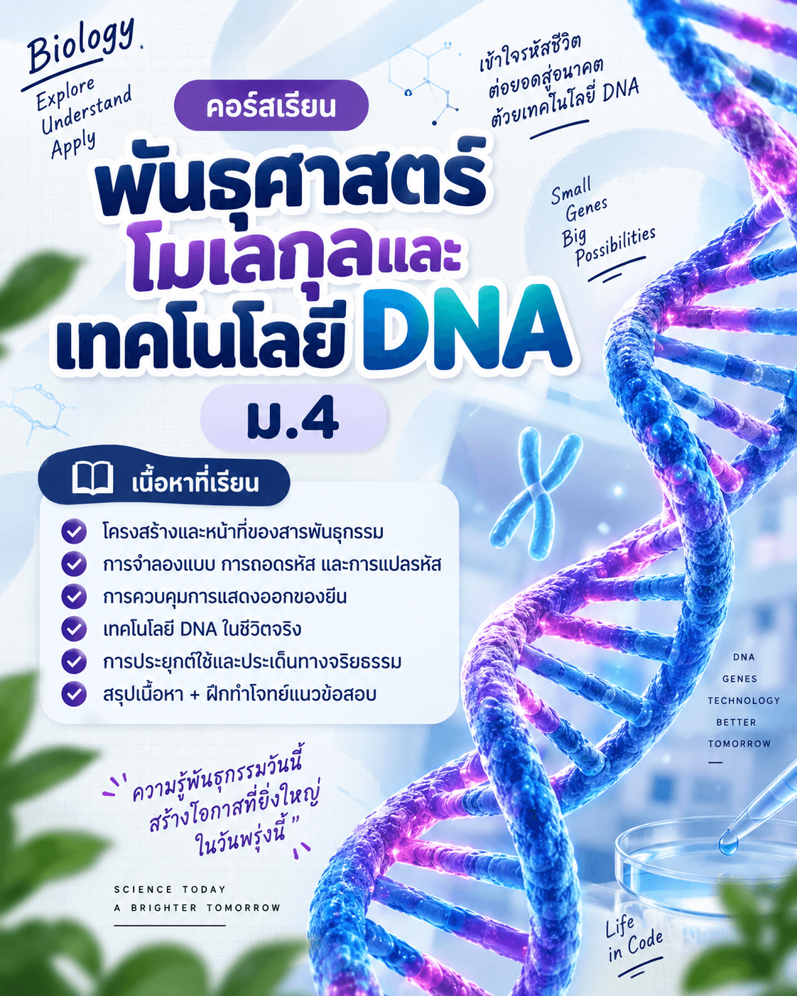 พันธุศาสตร์โมเลกุลและเทคโนโลยี DNA ม.4