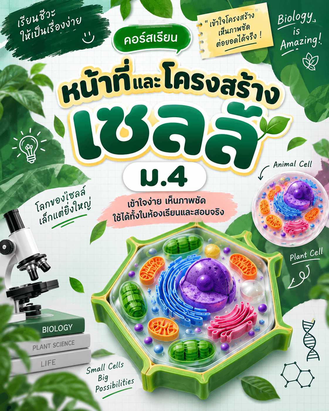 หน้าที่และโครงสร้างเซลล์ ม.4