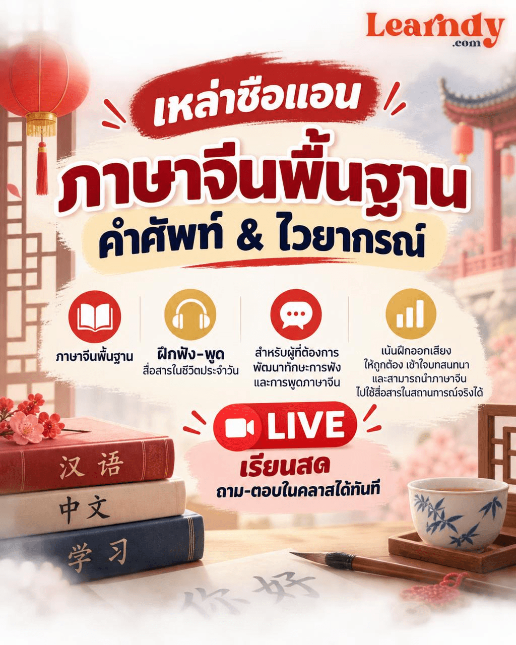 ภาษาจีนพื้นฐาน: คำศัพท์ & ไวยากรณ์