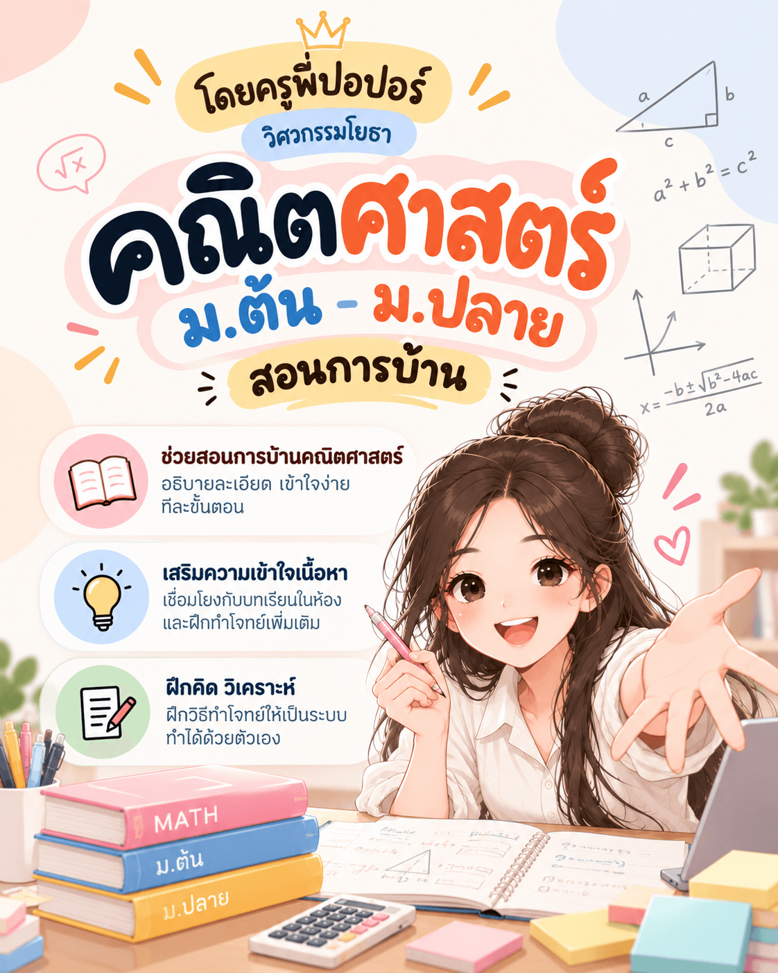 คณิต สอนการบ้าน ระดับมัธยมศึกษา