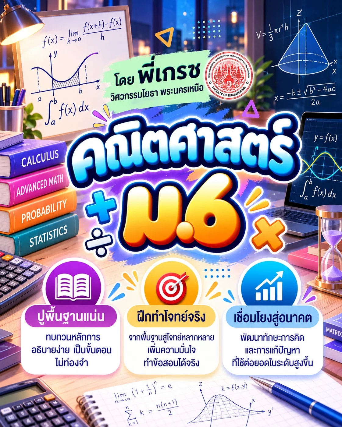 คณิตศาสตร์ ม.6 โดยพี่เกรซวิศวะโยธา