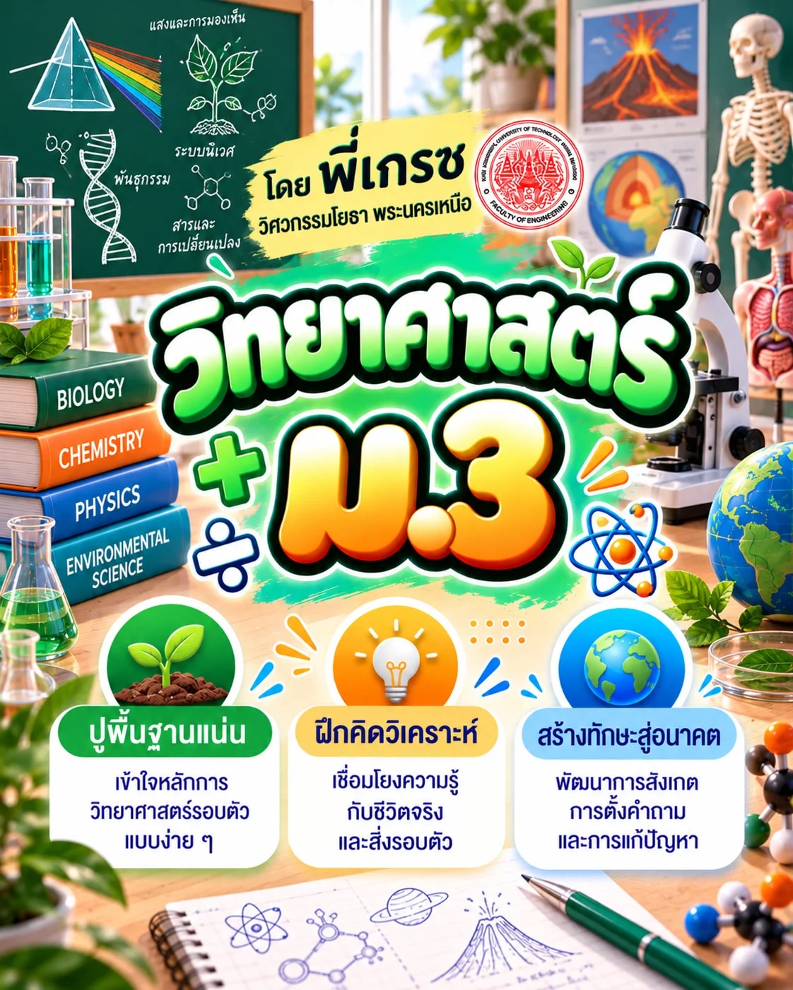 วิทยาศาสตร์ ม.3 โดยพี่เกรซวิศวะโยธา