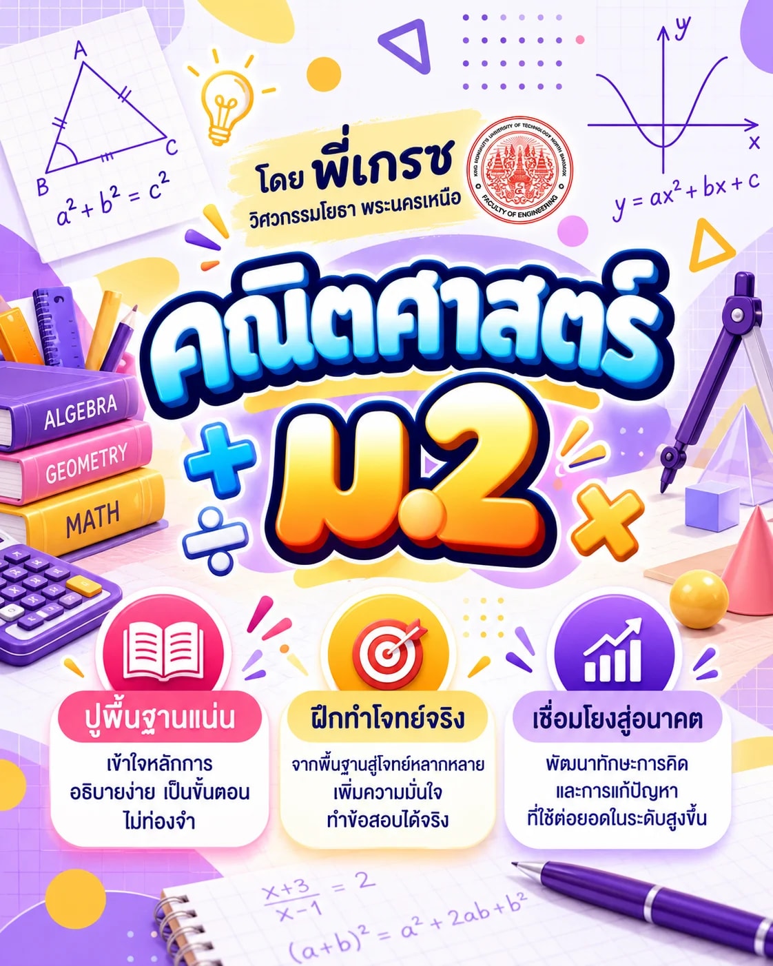 คณิตศาสตร์ ม.2 โดยพี่เกรซวิศวะโยธา