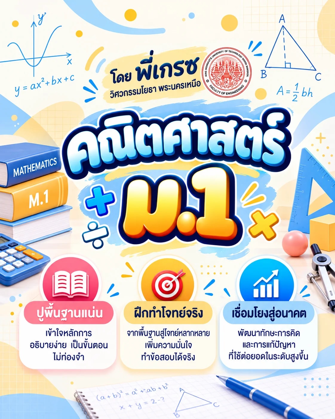 คณิตศาสตร์ ม.1 โดยพี่เกรซวิศวะโยธา