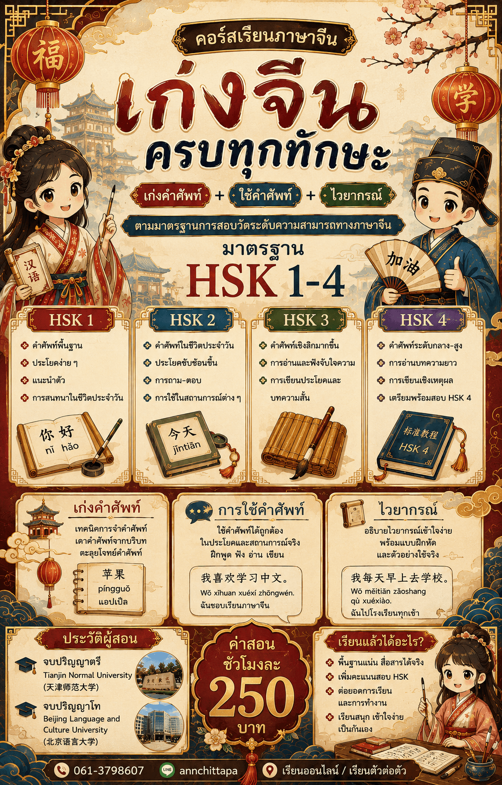 综合 - ภาษาจีนรวมทักษะ (HSK 1-4)